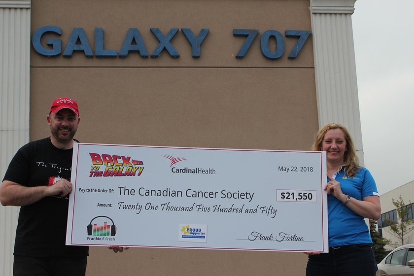 Cheque presentation to the Canadian Cancer Society, May 2018