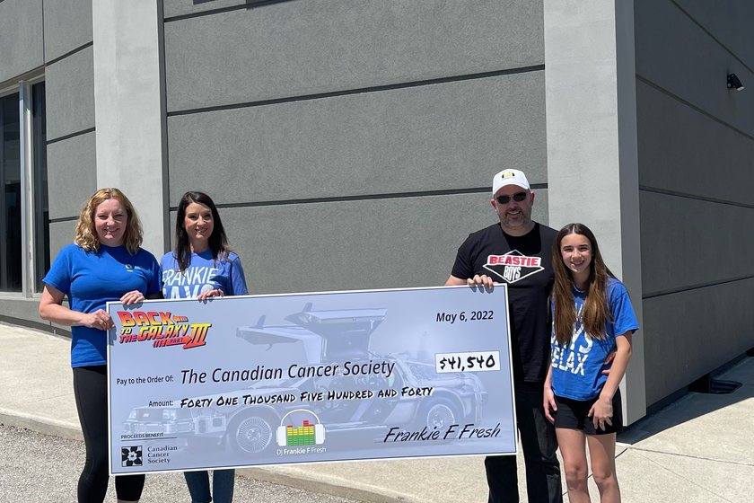 Cheque presentation to the Canadian Cancer Society, May 2022